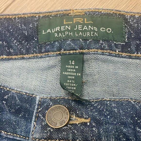 Lauren Jeans Co. Lauren Embossed Dark Wash Jeans - Size 14 - Picture 6 of 6